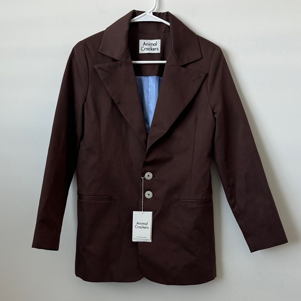 Animal Crackers Chocolate Brown Blazer Size: M
